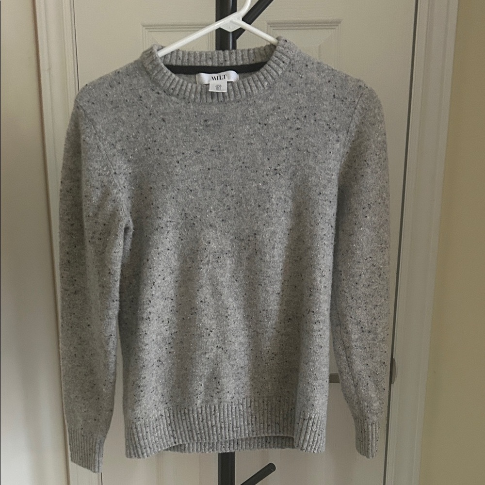 Wilt Speckled Gray Crew Neck wool Sweater